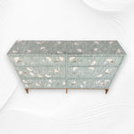 Ada Bone Inlay Chest of 6 Drawers Indigo Light Green 5