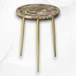 Agate Round Side Table Brown 3