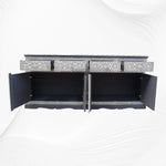 Open View of an Arabic Mother Of Pearl Inlay Cabinet Light Grey 4