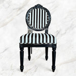 Archibald Baroque Velvet Stripped Black Chair Online 3