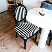Classic Archibald Baroque Velvet Striped Black Chair 1