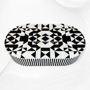 Ava Mother of Pearl Inlay Oval Coffee Table Black 3