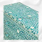 Bone Inlay Floral 3 Drawer Chest Teal Green 3