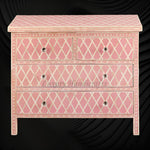 Bone Inlay Chest of Four Drawer Diamond Pink 1