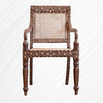 Bone Inlaid Cane Teakwood Chair 4