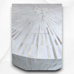 Bone Inlay Illusion Stripe Center Table White Brass 2