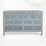 Navy Blue Bone Inlay Arctic Chest Of 7 Drawers 5