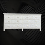 Bone Inlay Chest of 8 Drawer Geometric White 3