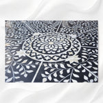 Bone Inlay Dining Table Flower Center Design Black 4