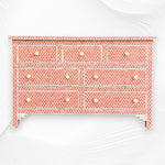 Bone Inlay Fishscale Chest Of 7 Drawers Orange 5
