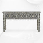 Black Bone Inlay Fishscale Console 3 Drawer 3
