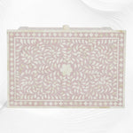 Bone Inlay Floral 3 Drawer Bedside Blush Pink 3