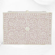 Bone Inlay Floral 3 Drawer Bedside Blush Pink 3