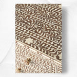 Bone Inlay Floral Chest of 7 Drawers Brown 3