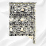 Bone Inlay Floral Chest of 4 Drawer Black 3