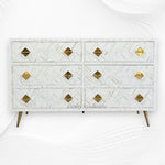 Bone Inlay Optical Chest 6 Drawers White 6
