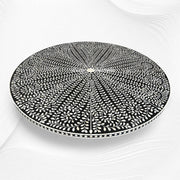 Bone Inlay Round Floral Dining Table Black Slim Base 3