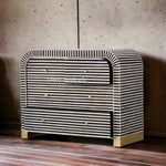 Waterfall Bone Inlay 4 Drawer Dresser Black 2