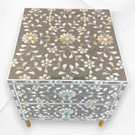 Carl MOP Inlay 2 Drawer Bedside Brownish Grey 6