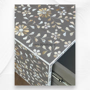 Carl MOP Inlay 2 Drawer Bedside Brownish Grey 4