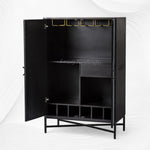 Celesta Mother of Pearl Inlay Bar Cabinet Black 5