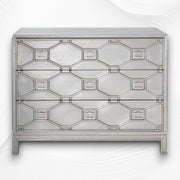Chatham Hollywood Regency Silver Metal 3 Drawer Dresser 4