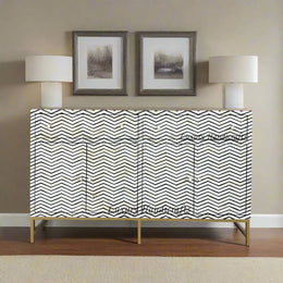 Chevron Bone Inlay Buffet Black1