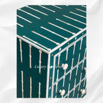 Dot Bone Inlay 9 Drawer Chest Dark Green 3