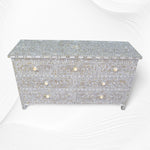 Dove Grey Mother Of Pearl Inlay Chest Of 7 Drawers Large 1