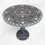 Emi Floral Mother of Pearl Inlay Dining Table Black 6