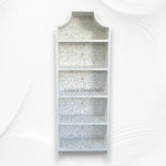 Floral Mother of Pearl Inlay Book Shelf White 2