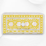 Handcrafted yellow bone inlay nightstand with floral design