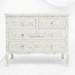 Grace Mother of Pearl Inlay 4 Drawer Dresser White
