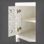 Handcarved Lombok Media Unit 2 Door White 4
