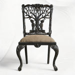 Handcarved Menagerie Woodpecker Dining Chair Black Set of 2 1