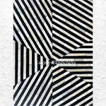 Hexagonal Stripe Bone Inlay Coffee Table Black 4