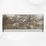 Hibiscus Embossed White Metal Sideboard 7