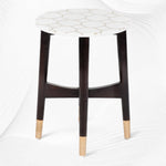 Honeycomb Brass Inlay White Marble Side Table 4