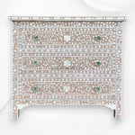 Milk Chocolate Mother Of Pearl Inlay 3 Drawer Chest Floral 5