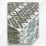 Ikat Design MOP Inlay Bedside 2 Drawer Pepper Leaf 4