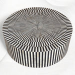 Illusion Round Bone Inlay Coffee Table Black 2