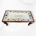 Italian Marble Coffee Table Gemstone Inlay 2