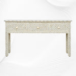 Grey Bone Inlay Geometric 3 Drawer Console 3