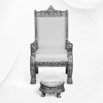 Kuyo Silver Chair with Ottoman 1