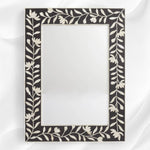 Kyra Bone Inlay Flower Wall Mirror Black 1