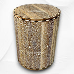 Kyson Teakwood Bone Inlay Round Stool Darkwood 2
