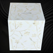 Lola Bone Inlay Square Side Table White 5
