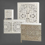 Lombok Handcarved 2 Door Wardrobe White 6