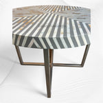 MOP Inlay Coffee Table Diamond Stripe Grey 3