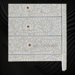MOP Inlay Edge Floral 6 Drawer Dresser Grey 3